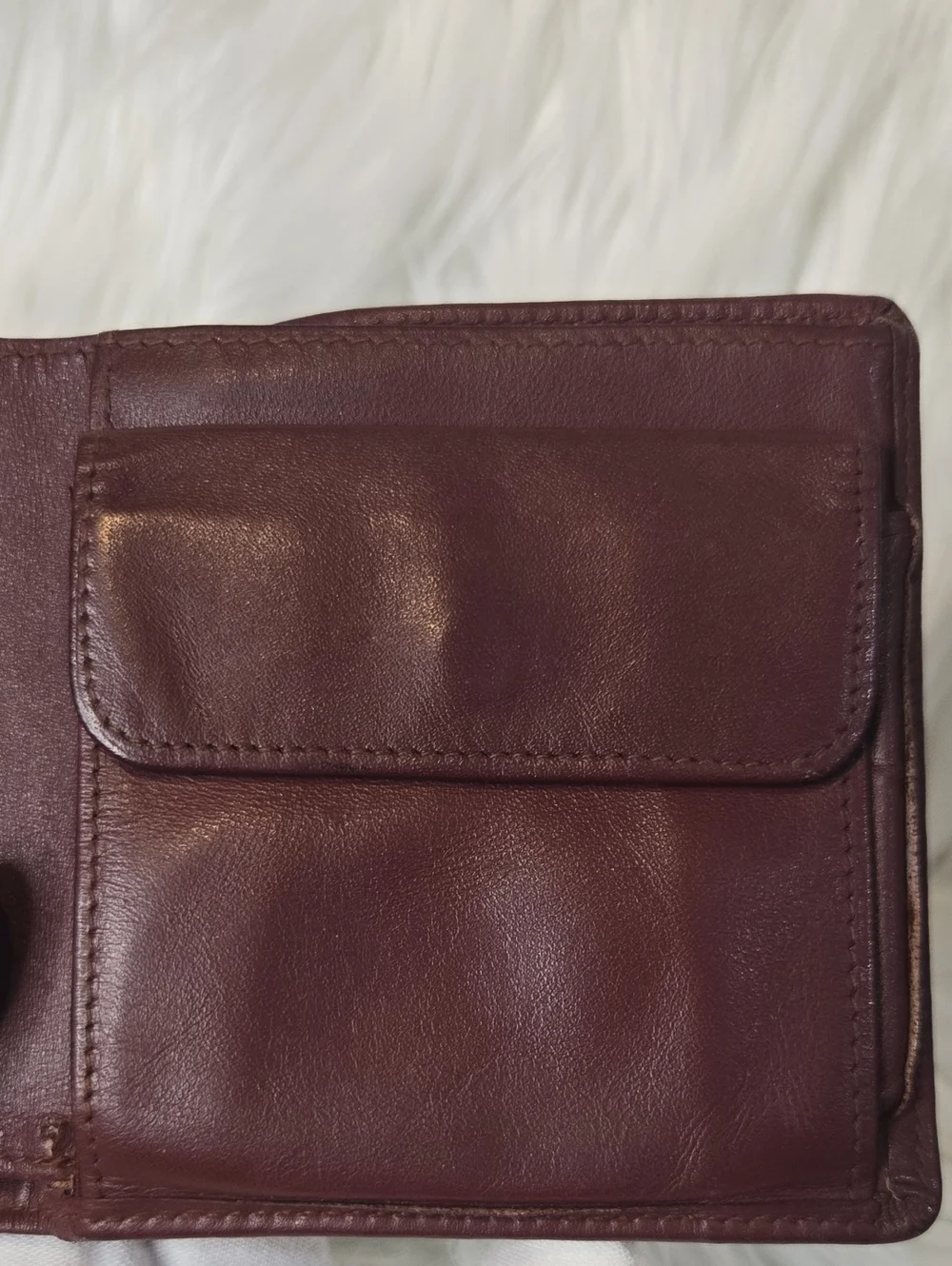Cartier Vintage Burgundy Bi-fold Wallet With Coin Pocket